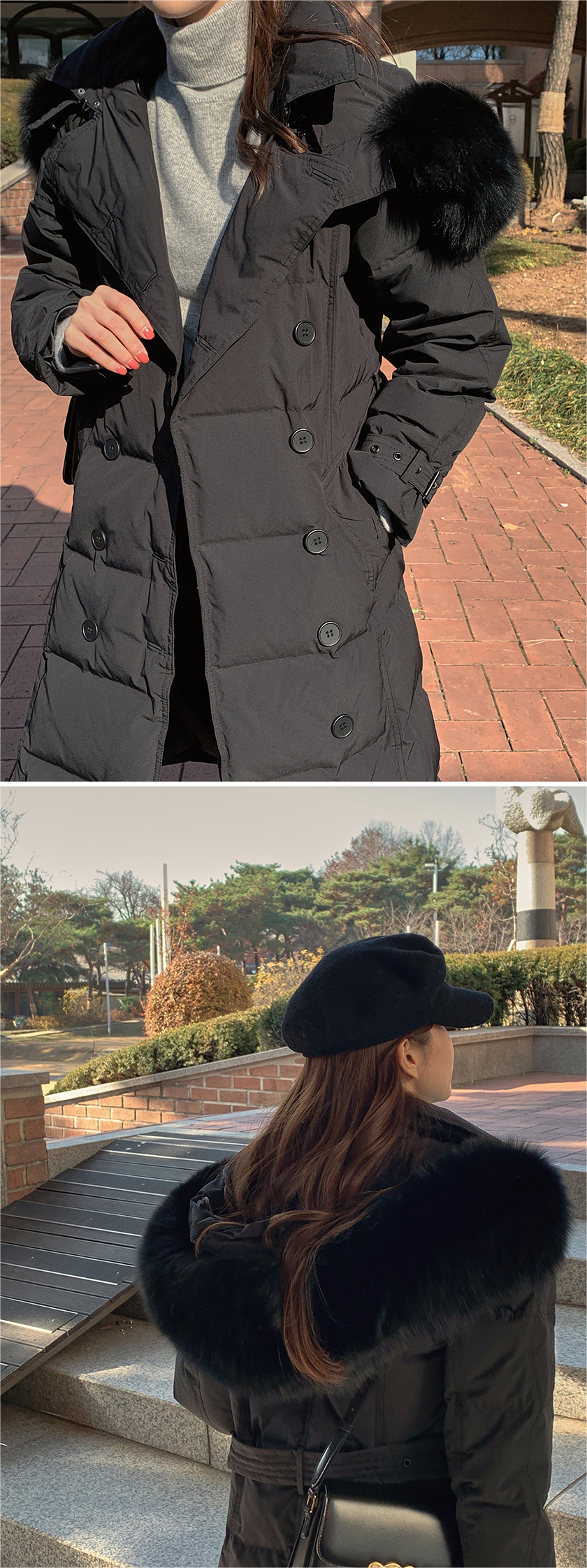 주문폭주 폭스퍼 덕다운 트렌치 패딩 코트 jp607 상세 이미지 45