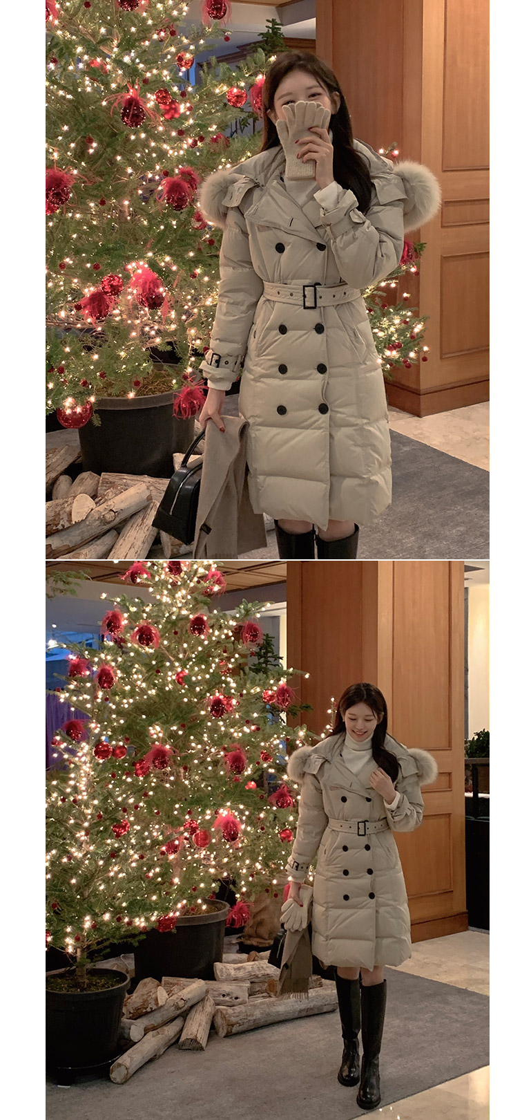 주문폭주 폭스퍼 덕다운 트렌치 패딩 코트 jp607 상세 이미지 22
