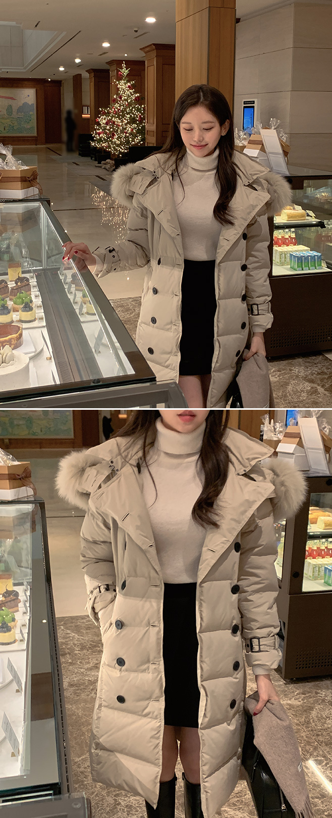 주문폭주 폭스퍼 덕다운 트렌치 패딩 코트 jp607 상세 이미지 26