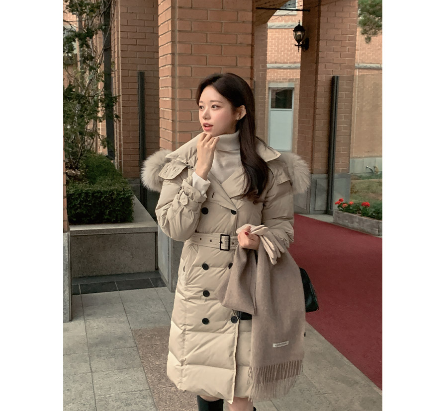 주문폭주 폭스퍼 덕다운 트렌치 패딩 코트 jp607 상세 이미지 14