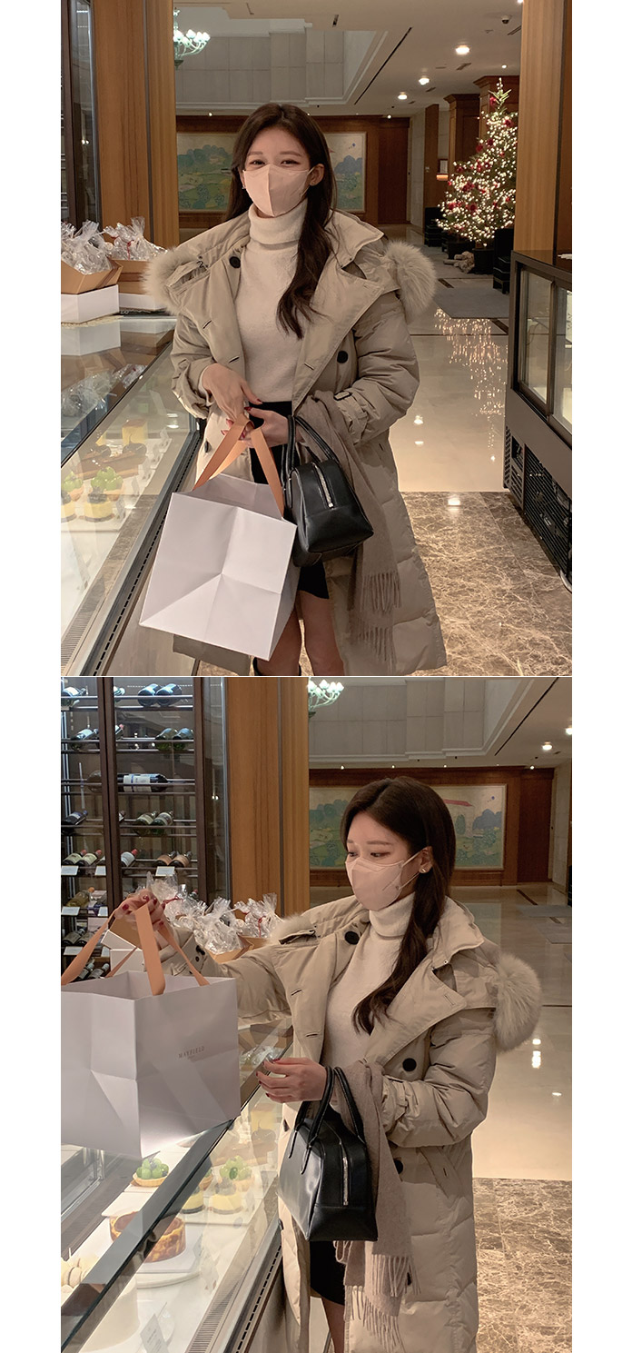 주문폭주 폭스퍼 덕다운 트렌치 패딩 코트 jp607 상세 이미지 31