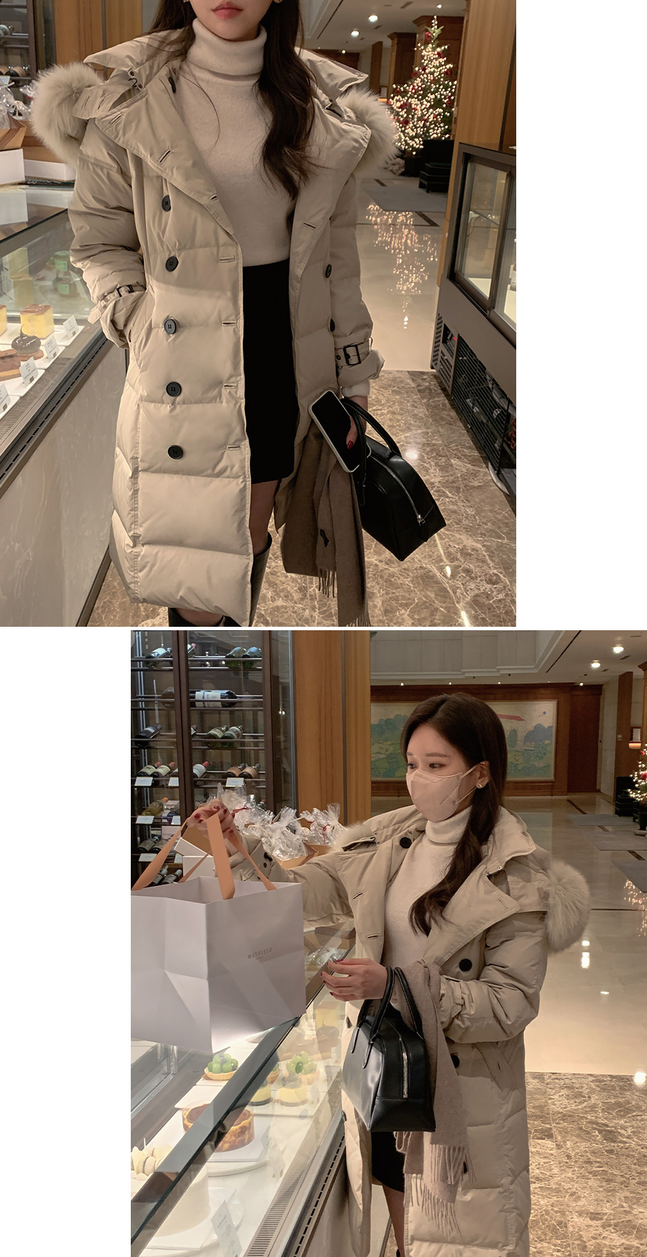 주문폭주 폭스퍼 덕다운 트렌치 패딩 코트 jp607 상세 이미지 33