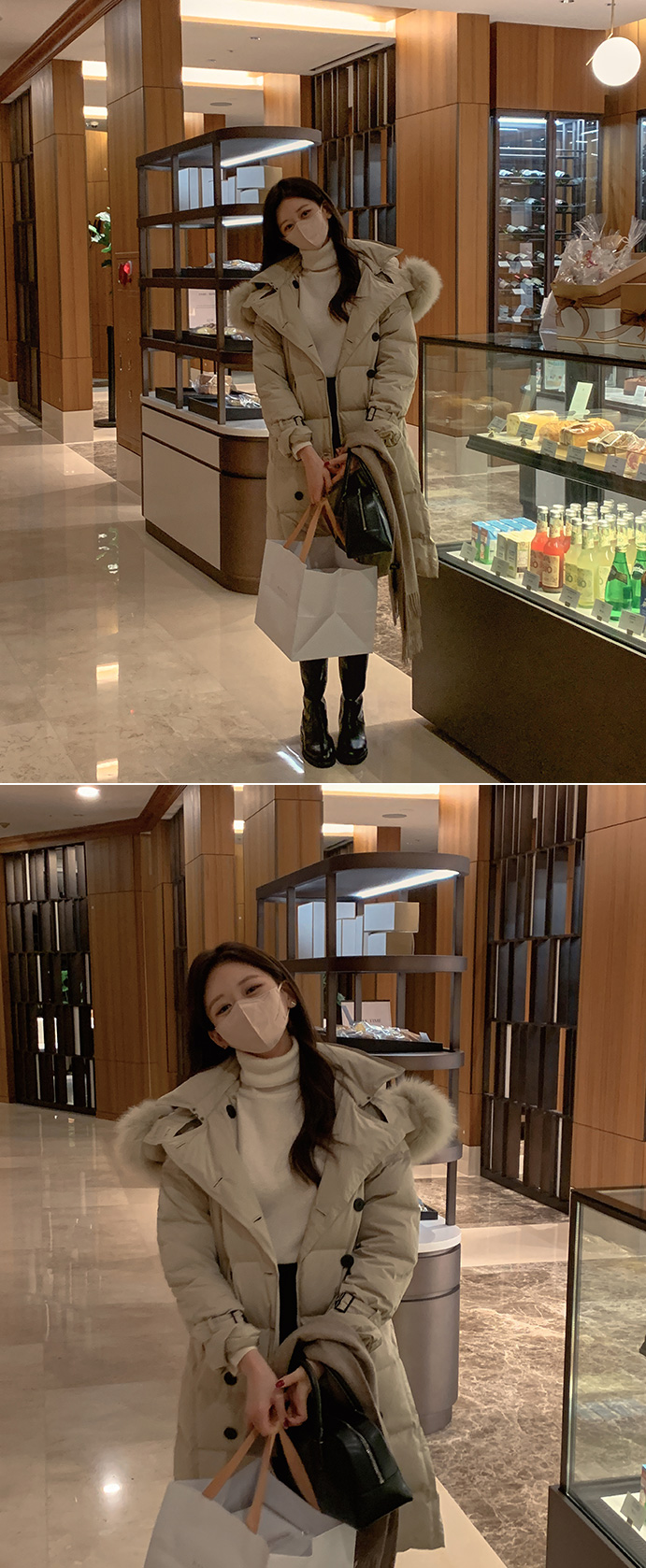 주문폭주 폭스퍼 덕다운 트렌치 패딩 코트 jp607 상세 이미지 34