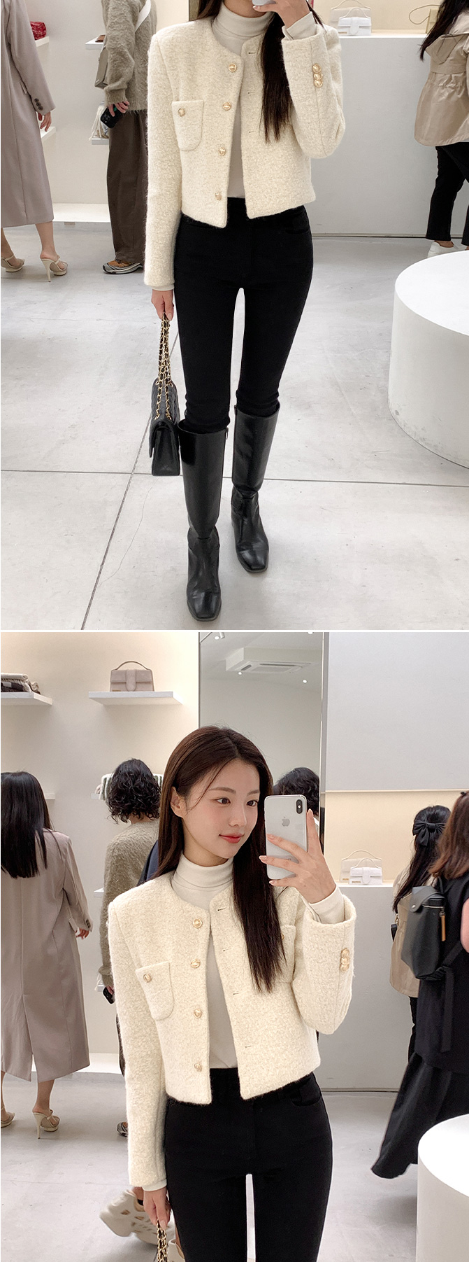 9만장 돌파✨ [격식룩] 멜로샤 부클 트위드 자켓 하객룩,숏자켓,크롭자켓,데일리룩,데이트룩,출근룩,모임룩,오피스룩 jk2531 상세 이미지 86