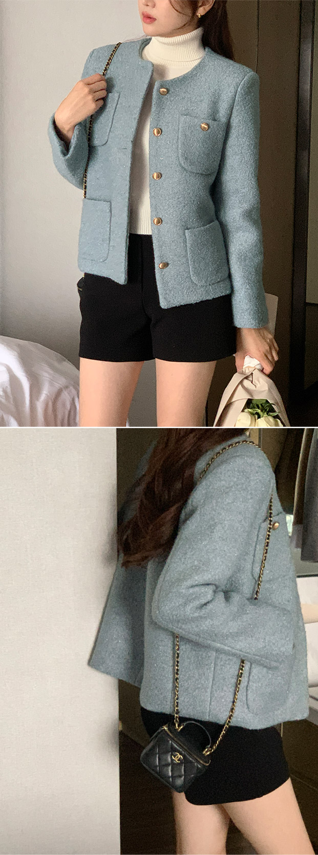 9만장 돌파✨ [격식룩] 멜로샤 부클 트위드 자켓 하객룩,숏자켓,크롭자켓,데일리룩,데이트룩,출근룩,모임룩,오피스룩 jk2531 상세 이미지 56
