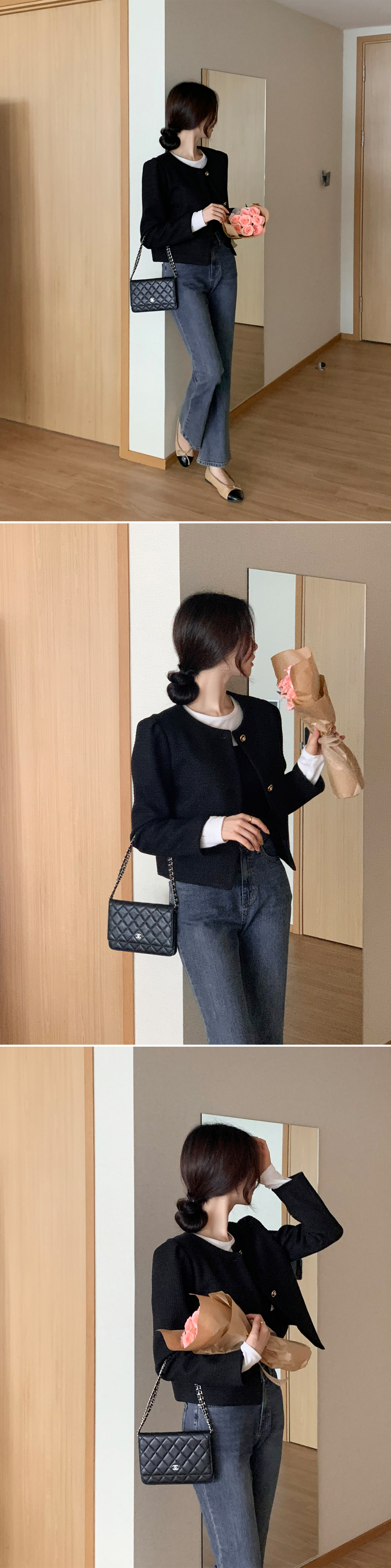 🚚당일발송  [하객룩,격식룩] 벨마 퍼프 트위드 자켓 데이트룩,출근룩,나들이룩,데일리룩,봄자켓,노카라자켓,봄옷 jk2549 상세 이미지 28