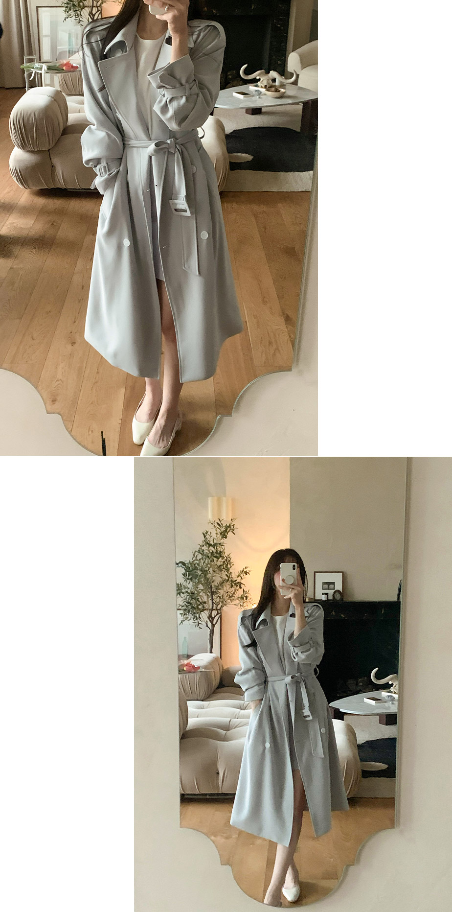1000장 돌파✨ (탑셀러/봄트렌치추천) 미뉴엣 더블 트렌치코트 ct1602 상세 이미지 99