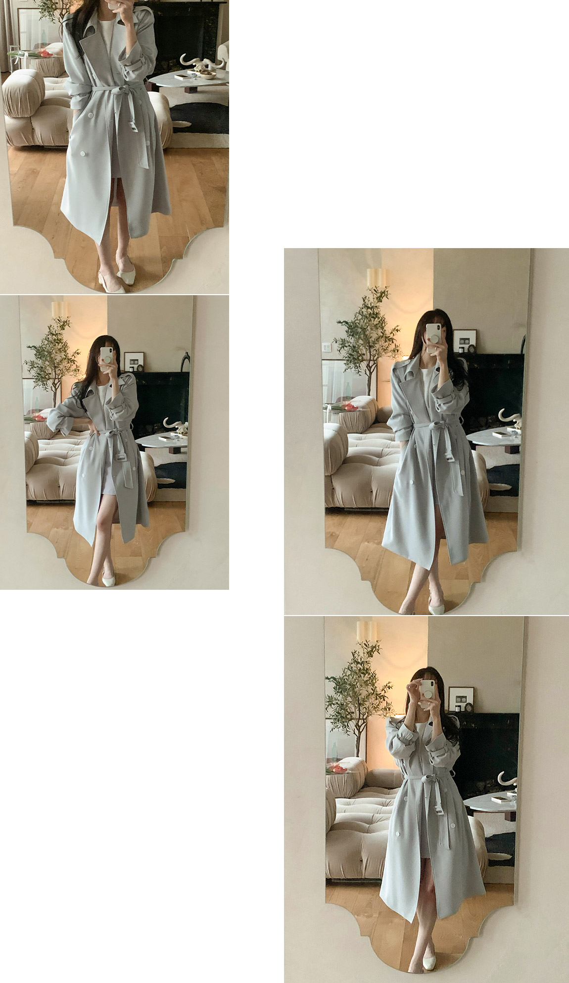 1000장 돌파✨ (탑셀러/봄트렌치추천) 미뉴엣 더블 트렌치코트 ct1602 상세 이미지 100
