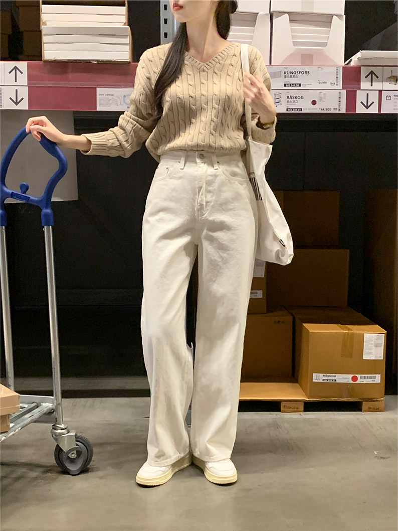 [국내제작] 🚚부분당일발송 [자체제작,색감대박] 케이블 꽈배기 로고 코튼 니트 브이넥 꽈배기 니트 데이트룩,데일리룩,나들이룩,모임룩,출근룩,하객룩 nt4174 상세 이미지 216
