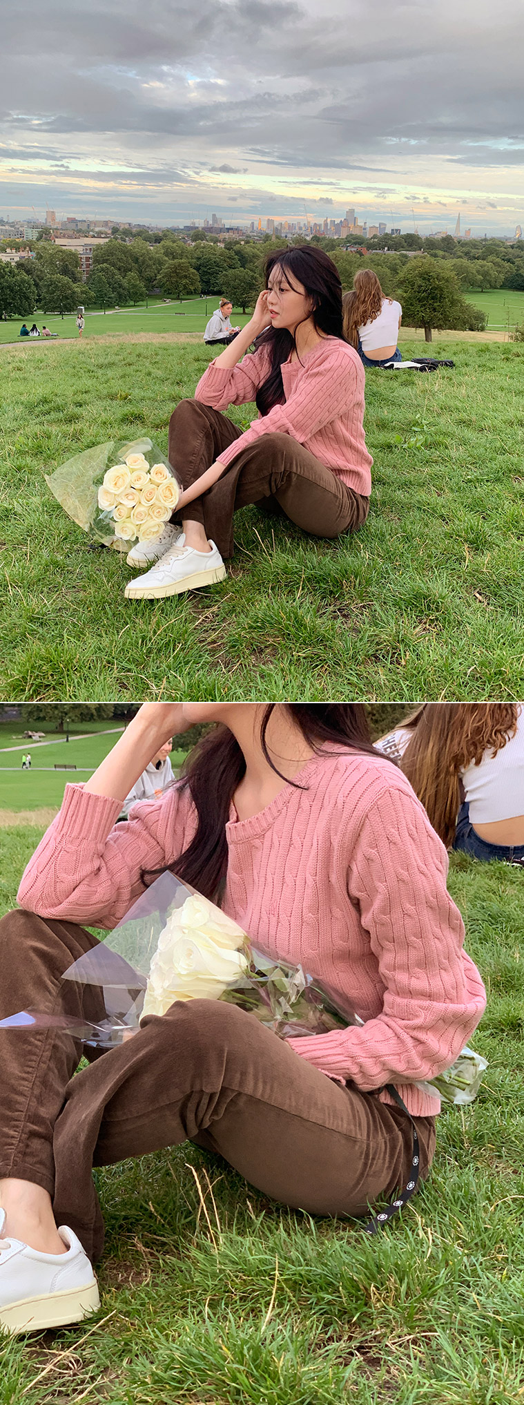 [국내제작] 🚚부분당일발송 [자체제작,색감대박] 케이블 꽈배기 로고 코튼 니트 브이넥 꽈배기 니트 데이트룩,데일리룩,나들이룩,모임룩,출근룩,하객룩 nt4174 상세 이미지 21