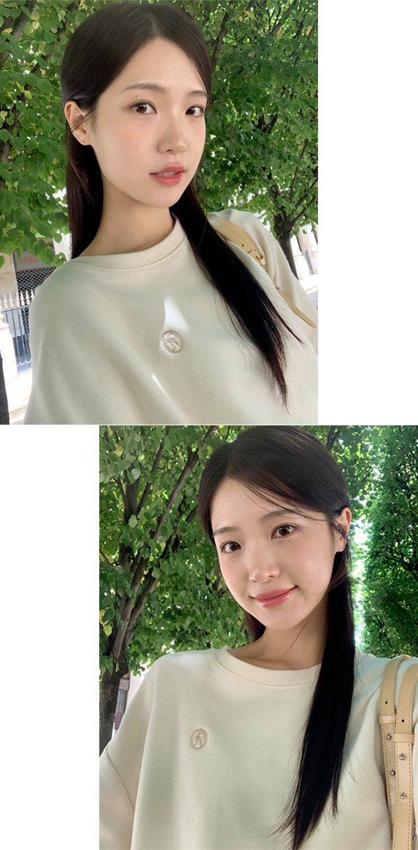 [색감대박/루즈핏] 센노 라운드넥 세미 크롭 루즈 자수 맨투맨 데이트룩,데일리룩,나들이룩,출근룩,마실룩 ts3820 상세 이미지 44