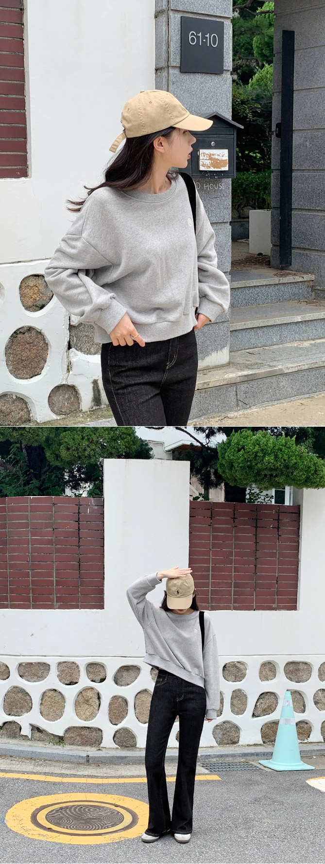 [색감대박/루즈핏] 센노 라운드넥 세미 크롭 루즈 자수 맨투맨 데이트룩,데일리룩,나들이룩,출근룩,마실룩 ts3820 상세 이미지 72