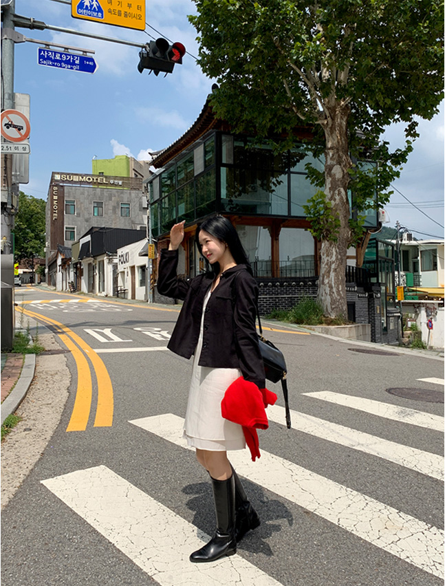 1만장 돌파✨ [롱기장추가/코튼자켓1위] 하우즈 코튼 카라 긴팔 자켓 데이트룩,나들이룩,데일리룩,마실룩,출근룩,하객룩,여행룩,숏자켓,코튼자켓 jk2632 상세 이미지 7