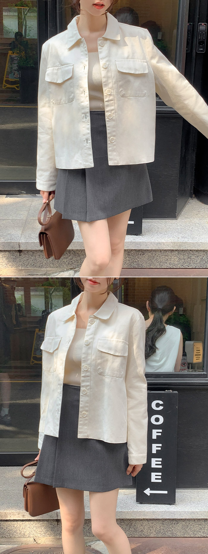 1만장 돌파✨ [롱기장추가/코튼자켓1위] 하우즈 코튼 카라 긴팔 자켓 데이트룩,나들이룩,데일리룩,마실룩,출근룩,하객룩,여행룩,숏자켓,코튼자켓 jk2632 상세 이미지 45