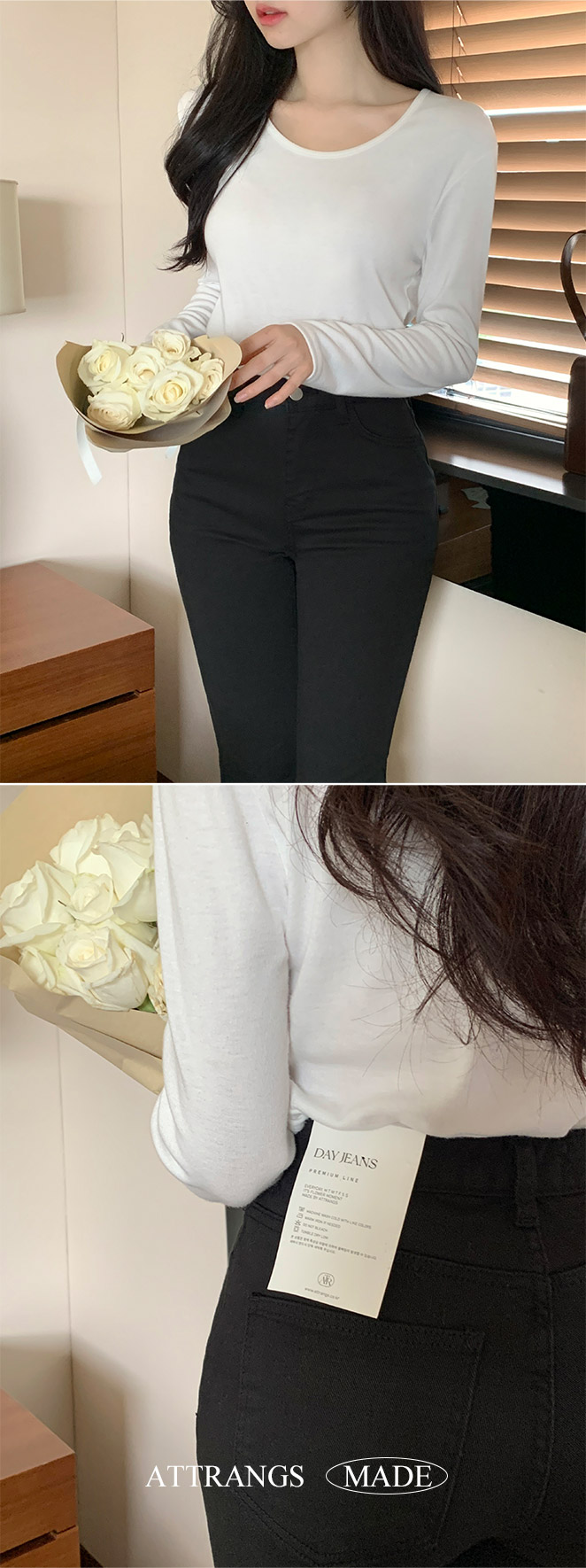 [국내제작] 🚚당일발송 5000장 돌파✨ [단독진행] [S~L/숏,기본 기장/기장선택] 데이진 슬림 세미 부츠컷 코튼 팬츠 부츠컷데님팬츠 데일리룩,데이트룩,출근룩,나들이룩,면바지,봄팬츠 ps4599 상세 이미지 7
