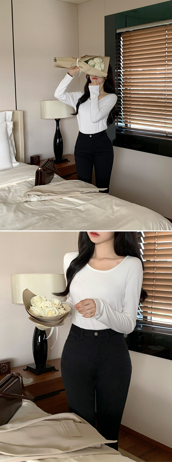 [국내제작] 🚚당일발송 5000장 돌파✨ [단독진행] [S~L/숏,기본 기장/기장선택] 데이진 슬림 세미 부츠컷 코튼 팬츠 부츠컷데님팬츠 데일리룩,데이트룩,출근룩,나들이룩,면바지,봄팬츠 ps4599 상세 이미지 10
