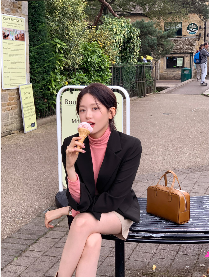 🚚당일발송  1000장 돌파✨ [뉴컬러추가/만년템/딱예쁜기장감] 로메인 싱글 버튼 세미크롭 자켓 하객룩,데이트룩,나들이룩,출근룩,데일리룩,격식룩,크롭자켓,올드머니룩 jk2643 상세 이미지 61
