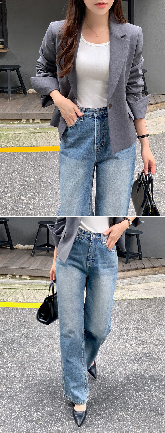 🚚당일발송  1000장 돌파✨ [뉴컬러추가/만년템/딱예쁜기장감] 로메인 싱글 버튼 세미크롭 자켓 하객룩,데이트룩,나들이룩,출근룩,데일리룩,격식룩,크롭자켓,올드머니룩 jk2643 상세 이미지 81