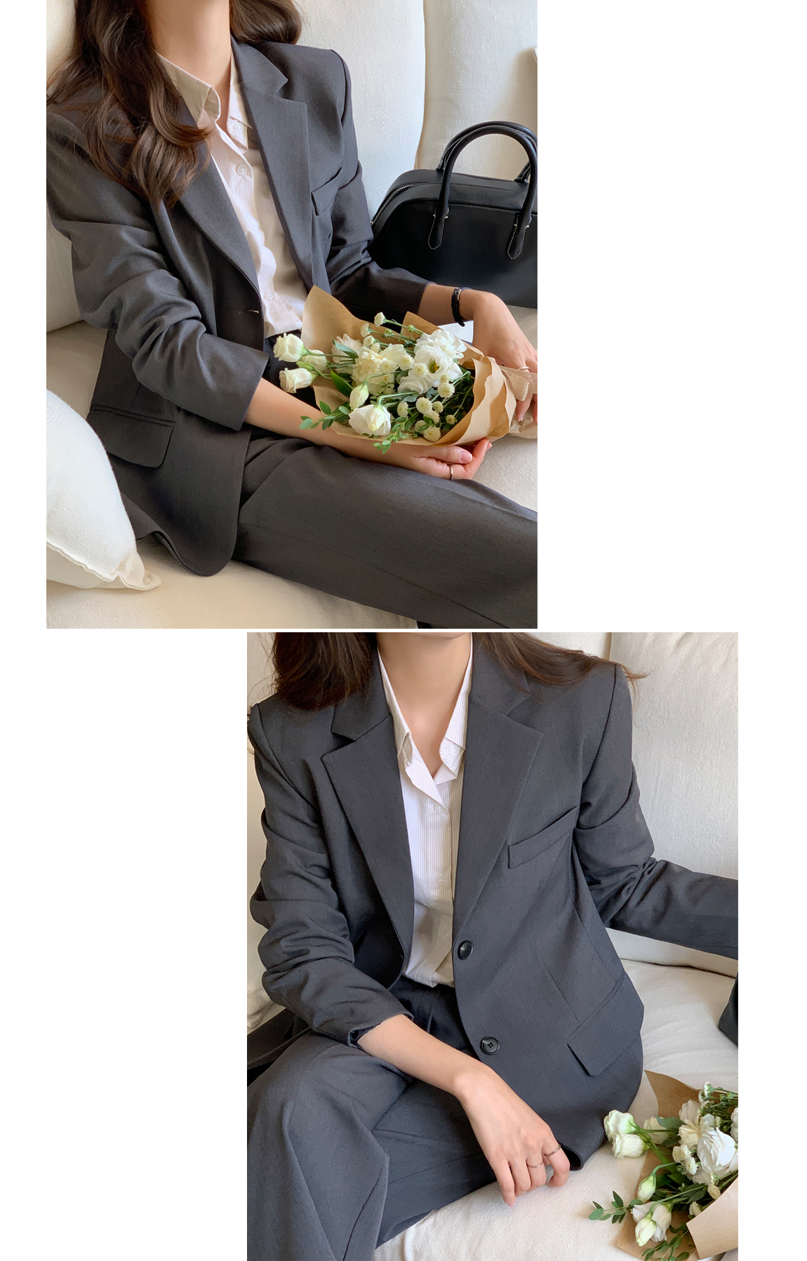 [여리핏] 우즈 투버튼 탄탄 싱글 자켓 데이트룩,나들이룩,출근룩,하객룩,마실룩,오버핏 jk2655 상세 이미지 104