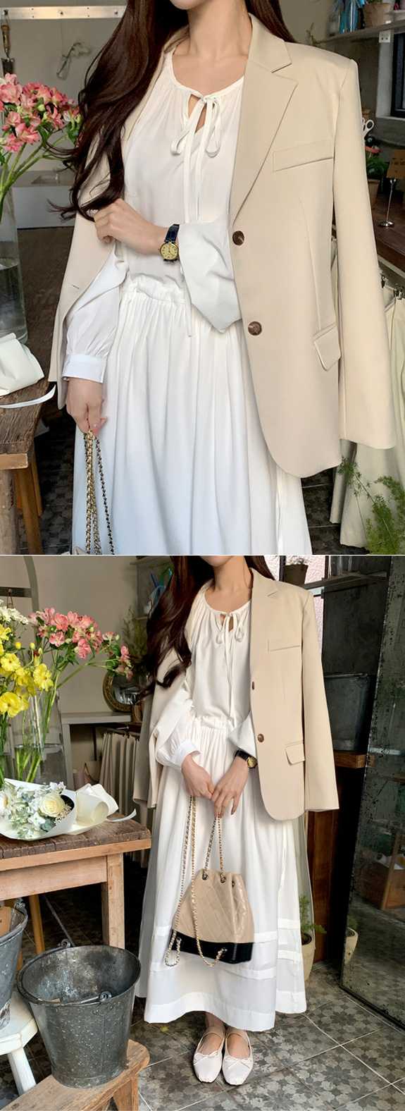 [여리핏] 우즈 투버튼 탄탄 싱글 자켓 데이트룩,나들이룩,출근룩,하객룩,마실룩,오버핏 jk2655 상세 이미지 40