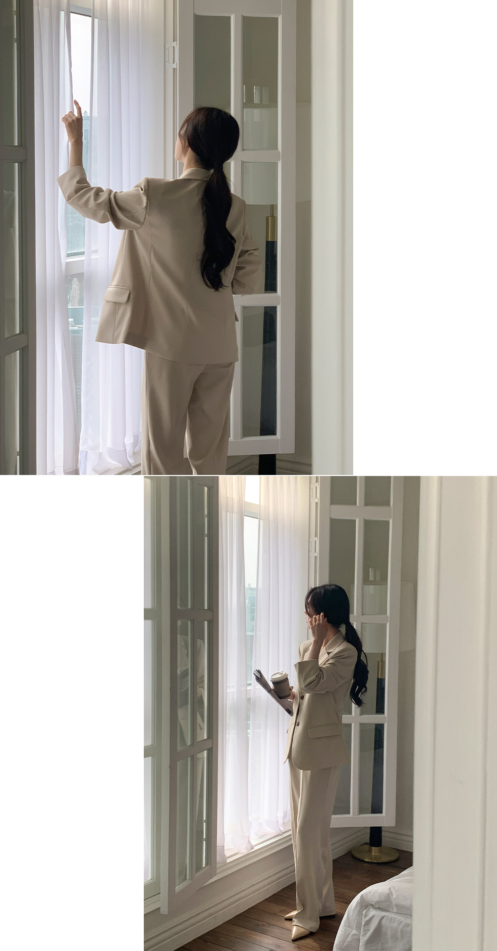 [여리핏] 우즈 투버튼 탄탄 싱글 자켓 데이트룩,나들이룩,출근룩,하객룩,마실룩,오버핏 jk2655 상세 이미지 61