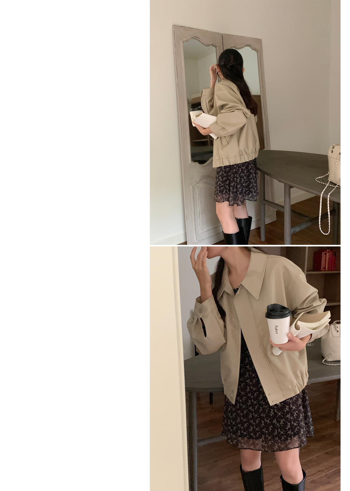 1000장 돌파✨ [퀄리티보장] 소프트 비건 레더 블루종 점퍼 데이트룩,데일리룩,나들이룩,마실룩,출근룩,하객룩,봄자켓 jp633 상세 이미지 34