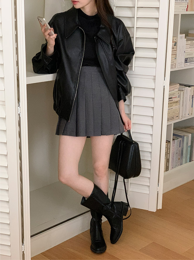 1000장 돌파✨ [퀄리티보장] 소프트 비건 레더 블루종 점퍼 데이트룩,데일리룩,나들이룩,마실룩,출근룩,하객룩,봄자켓 jp633 상세 이미지 55