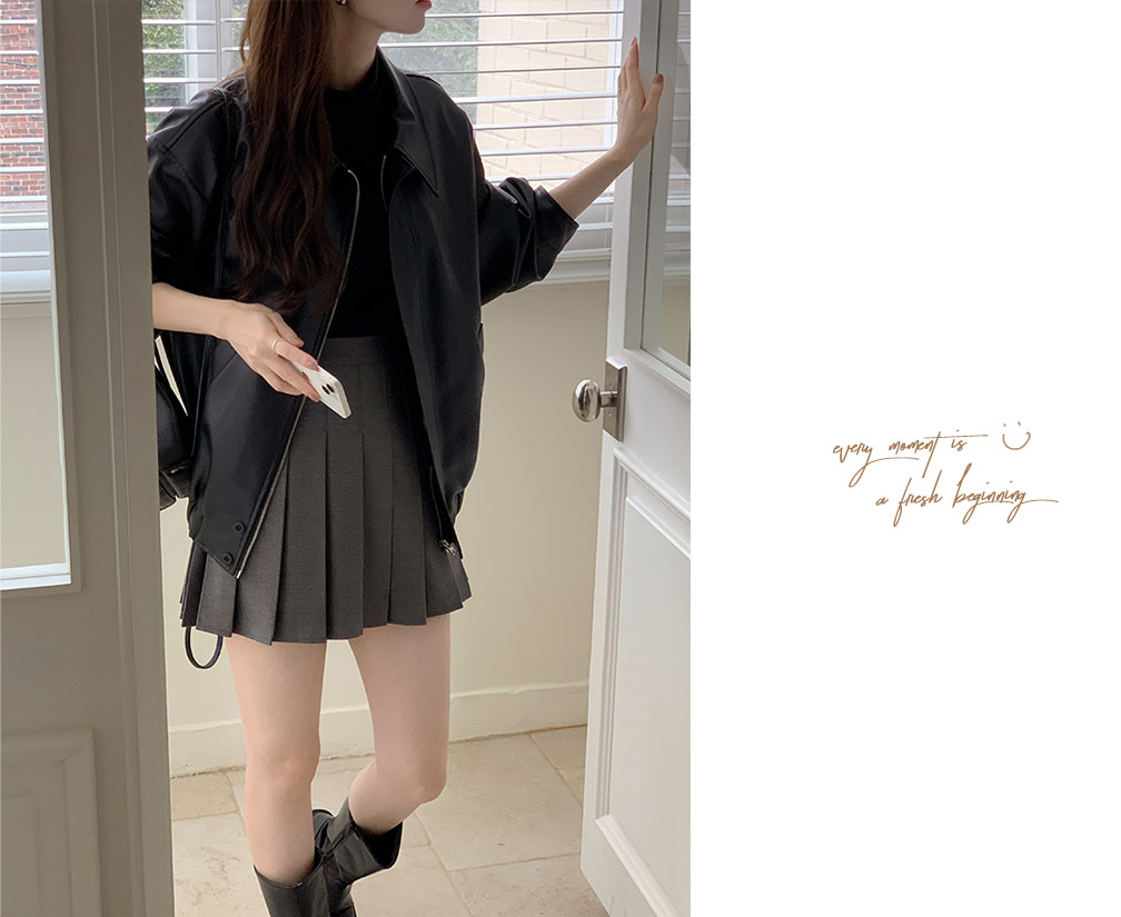 1000장 돌파✨ [퀄리티보장] 소프트 비건 레더 블루종 점퍼 데이트룩,데일리룩,나들이룩,마실룩,출근룩,하객룩,봄자켓 jp633 상세 이미지 65