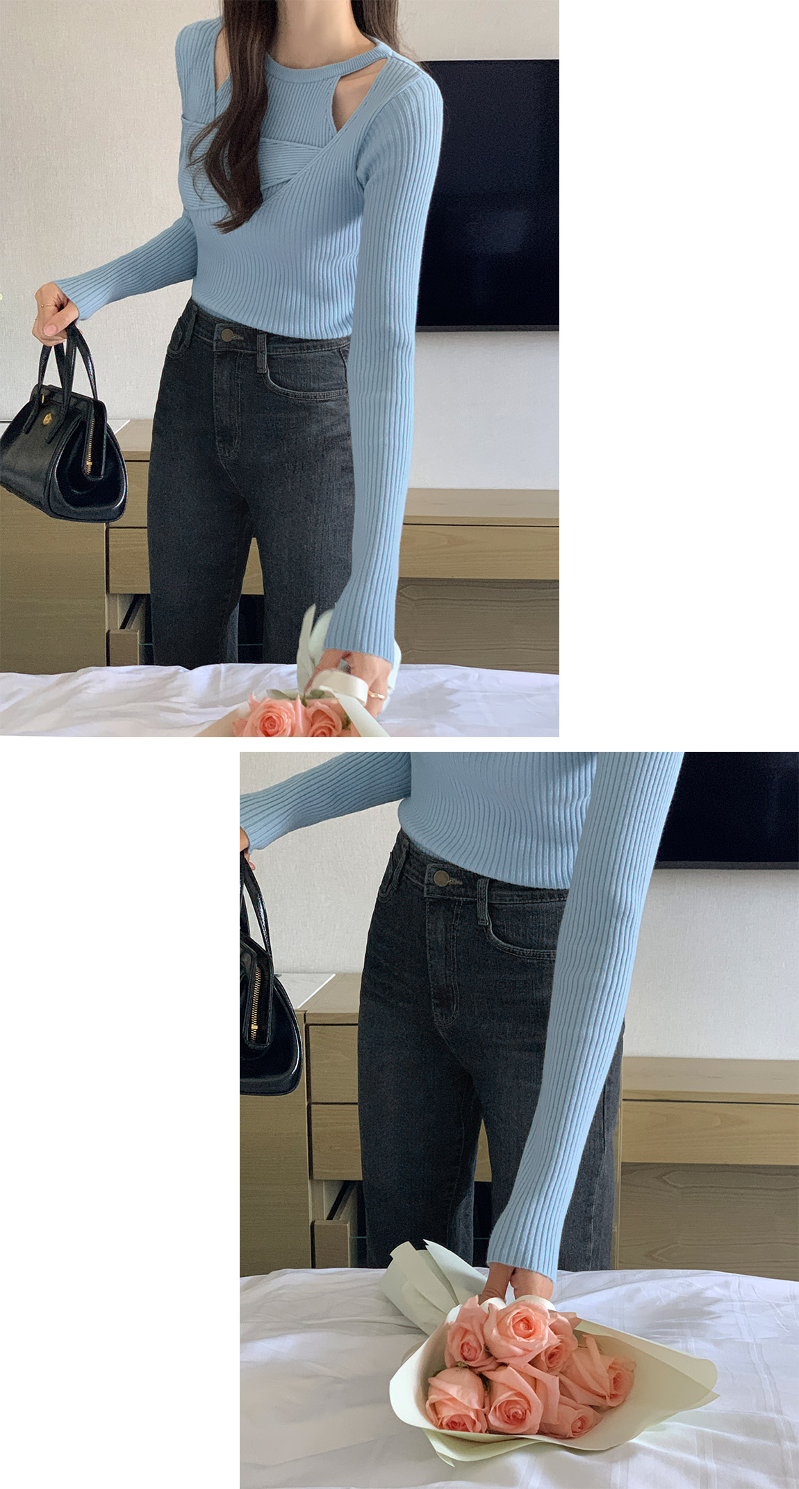 주문폭주 (S~XL) 데이데이 다크애쉬블루 일자 데님 팬츠 ps4652 상세 이미지 6