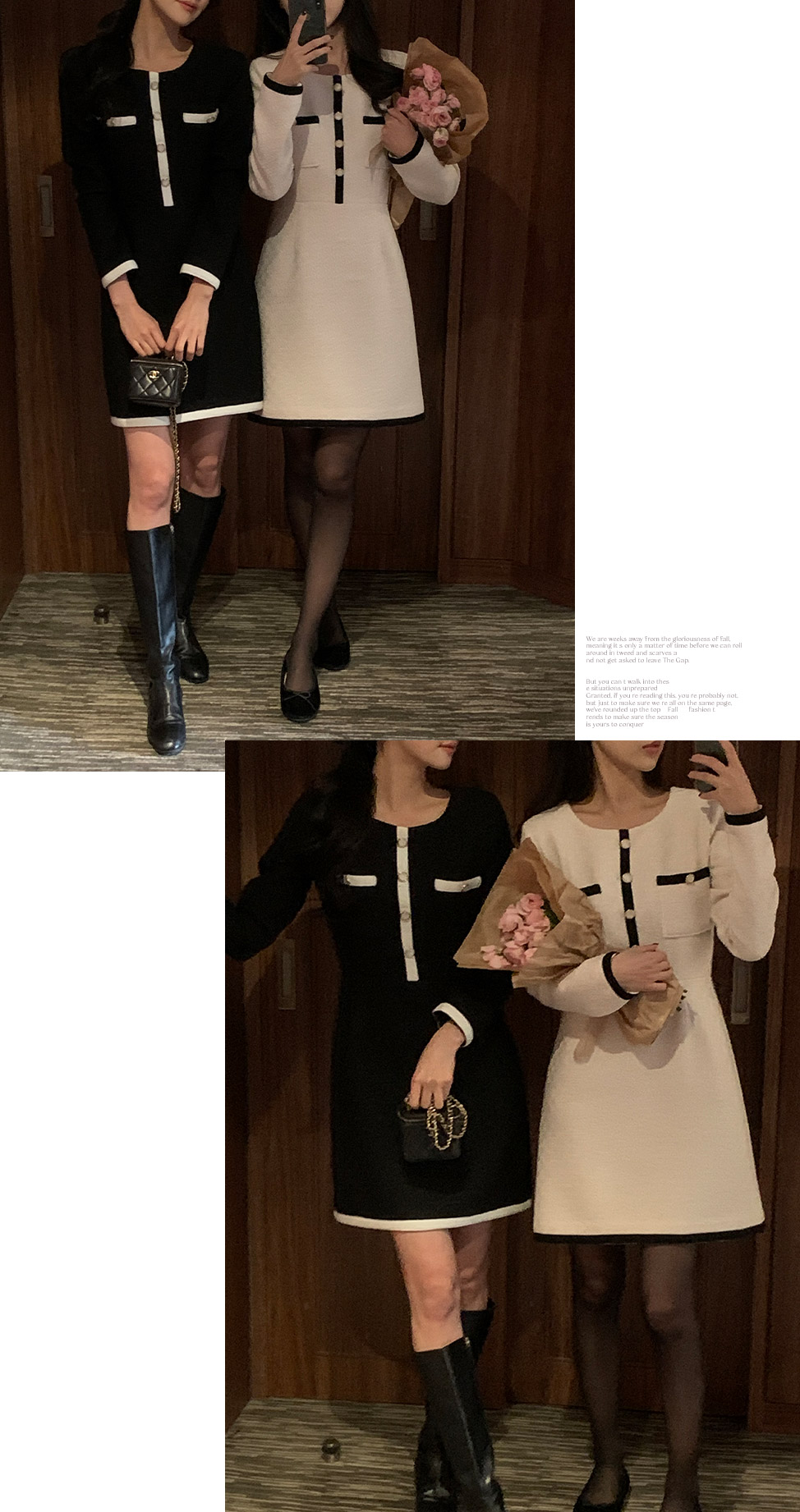 Wool color tweed winter dress op15497 | ATTRANGS: Shop Korean fashion  clothing, bags, shoes and accessories for women
