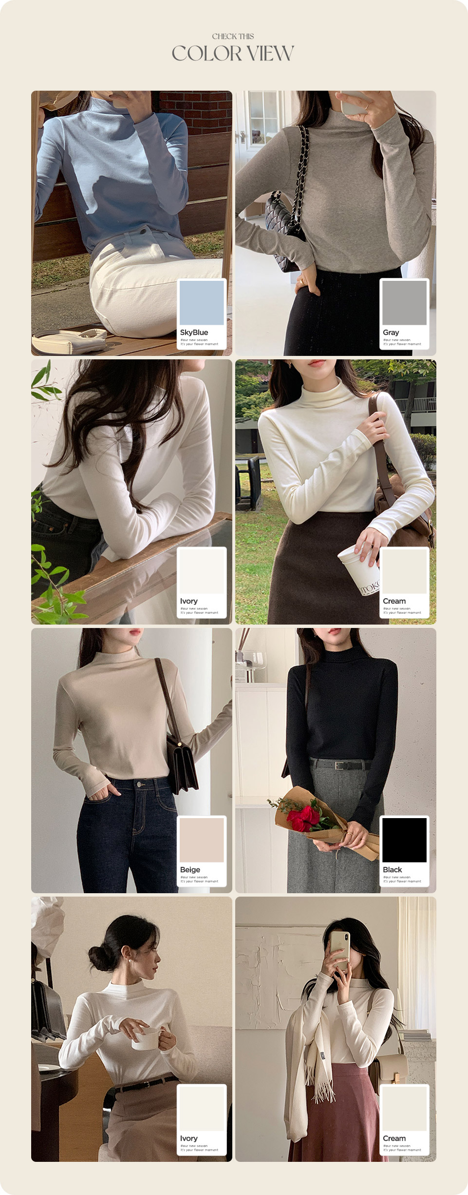 Brushed Lining Half-Neck T-Shirt TS3910