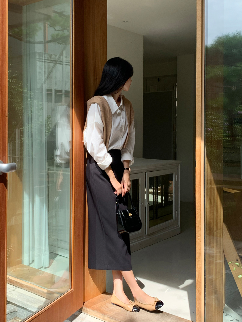 [기장선택,미니,롱 기장,하객룩] 오브젠 H라인 슬릿 스커트 데이트룩,나들이룩,출근룩,오피스룩,면접룩,롱스커트,롱치마 치마,봄옷 sk6735 벚꽃룩 상세 이미지 201