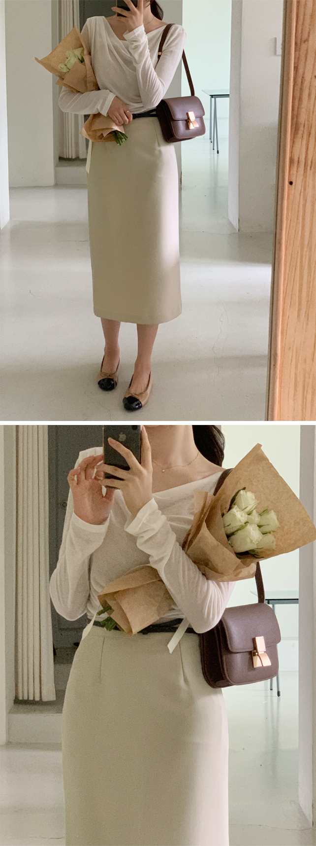[기장선택,미니,롱 기장,하객룩] 오브젠 H라인 슬릿 스커트 데이트룩,나들이룩,출근룩,오피스룩,면접룩,롱스커트,롱치마 치마,봄옷 sk6735 벚꽃룩 상세 이미지 94