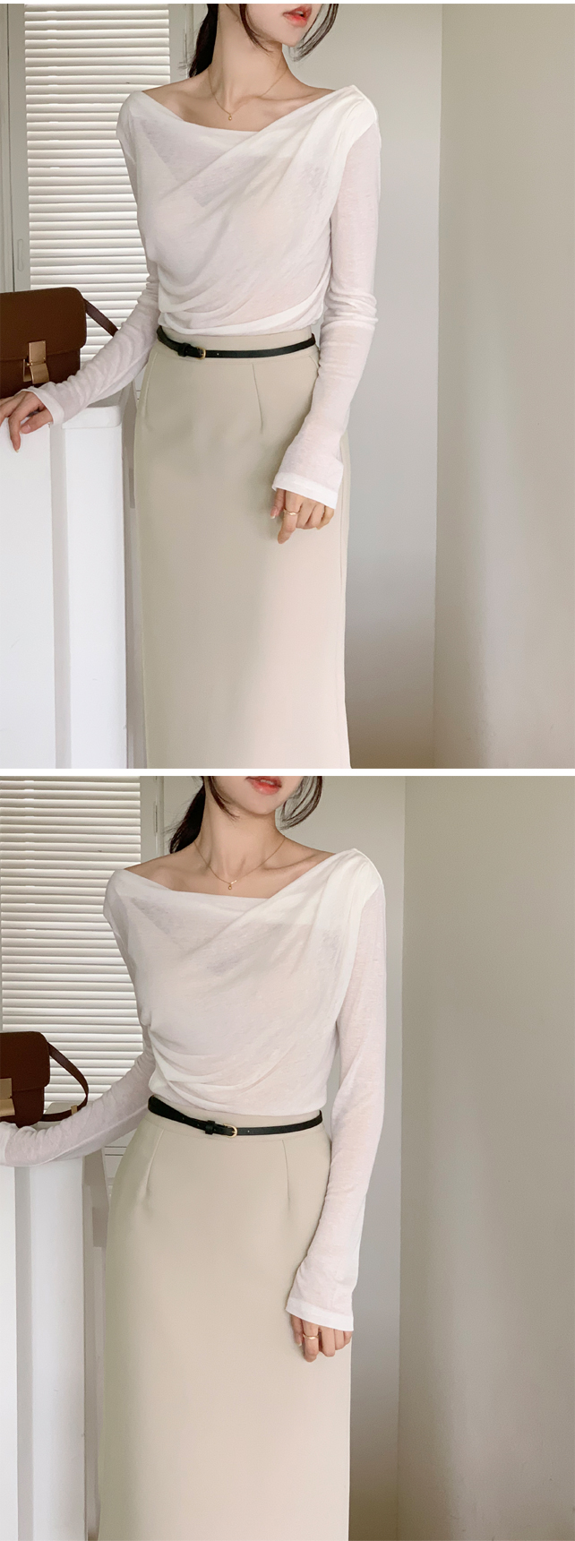 [기장선택,미니,롱 기장,하객룩] 오브젠 H라인 슬릿 스커트 데이트룩,나들이룩,출근룩,오피스룩,면접룩,롱스커트,롱치마 치마,봄옷 sk6735 벚꽃룩 상세 이미지 84
