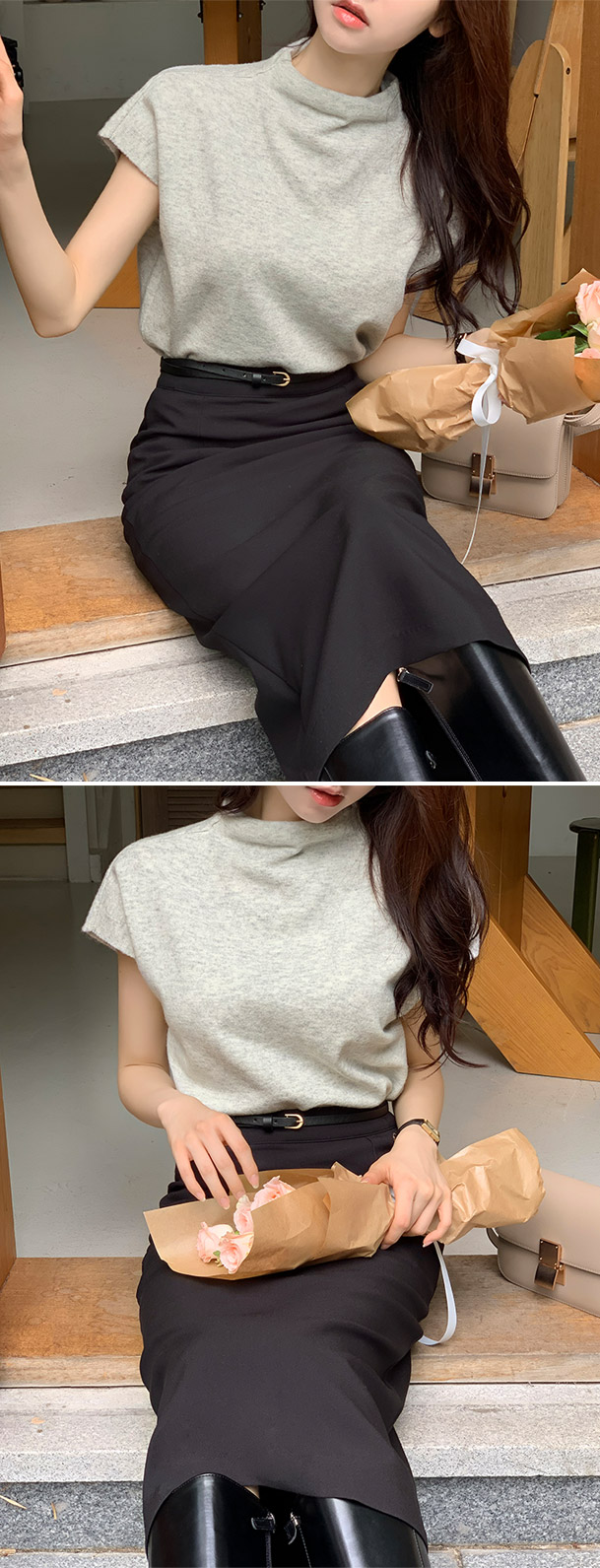 [기장선택,미니,롱 기장,하객룩] 오브젠 H라인 슬릿 스커트 데이트룩,나들이룩,출근룩,오피스룩,면접룩,롱스커트,롱치마 치마,봄옷 sk6735 벚꽃룩 상세 이미지 122