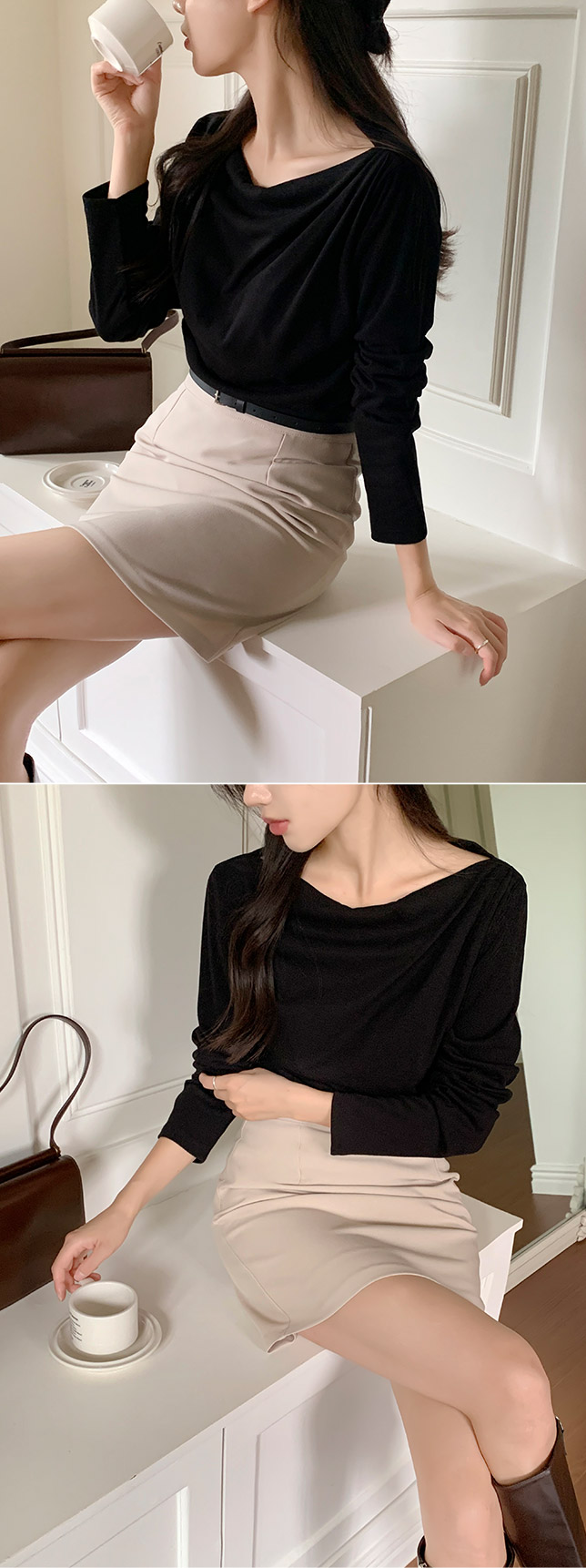 [기장선택,미니,롱 기장,하객룩] 오브젠 H라인 슬릿 스커트 데이트룩,나들이룩,출근룩,오피스룩,면접룩,롱스커트,롱치마 치마,봄옷 sk6735 벚꽃룩 상세 이미지 59