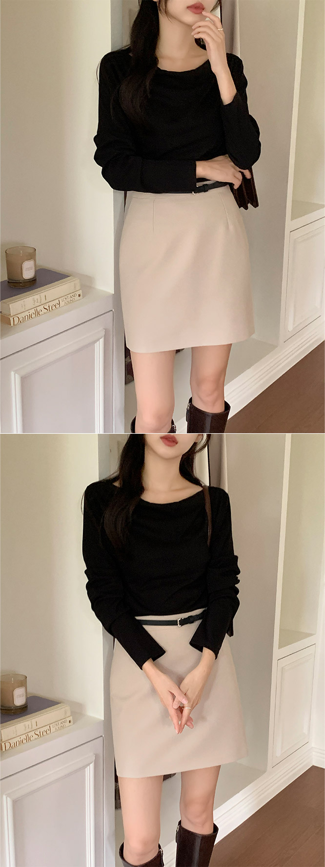 [기장선택,미니,롱 기장,하객룩] 오브젠 H라인 슬릿 스커트 데이트룩,나들이룩,출근룩,오피스룩,면접룩,롱스커트,롱치마 치마,봄옷 sk6735 벚꽃룩 상세 이미지 62