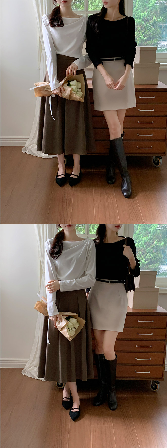 [기장선택,미니,롱 기장,하객룩] 오브젠 H라인 슬릿 스커트 데이트룩,나들이룩,출근룩,오피스룩,면접룩,롱스커트,롱치마 치마,봄옷 sk6735 벚꽃룩 상세 이미지 66