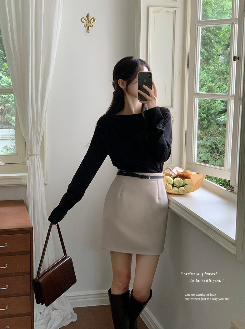 [기장선택,미니,롱 기장,하객룩] 오브젠 H라인 슬릿 스커트 데이트룩,나들이룩,출근룩,오피스룩,면접룩,롱스커트,롱치마 치마,봄옷 sk6735 벚꽃룩 상세 이미지 49