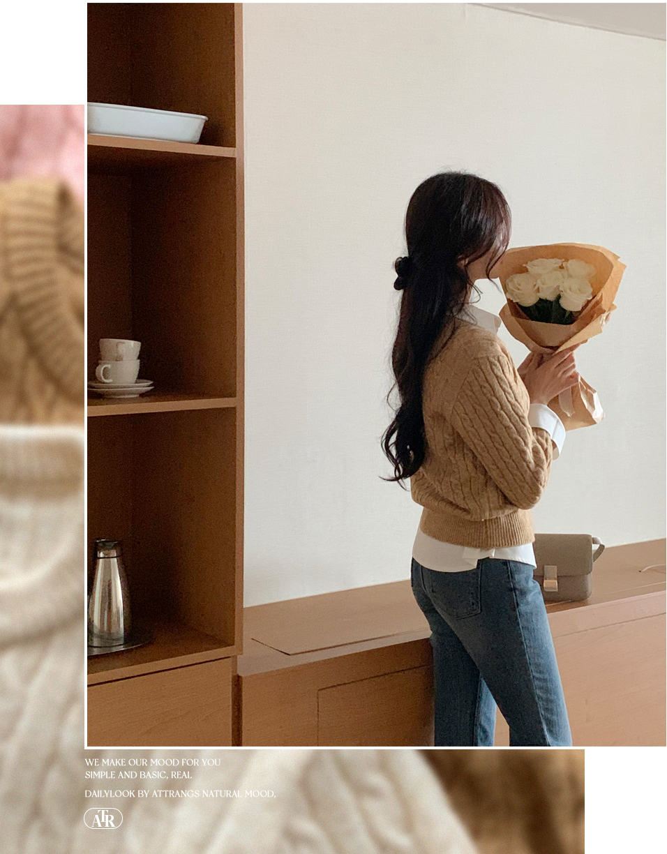 🚚부분당일발송 [울함유] 르네인 세미 크롭 케이블 니트 가디건 하객룩가디건 데이트룩,마실룩,나들이룩,데일리룩,출근룩,봄가디건,꽈배기가디건 cd3031 상세 이미지 16