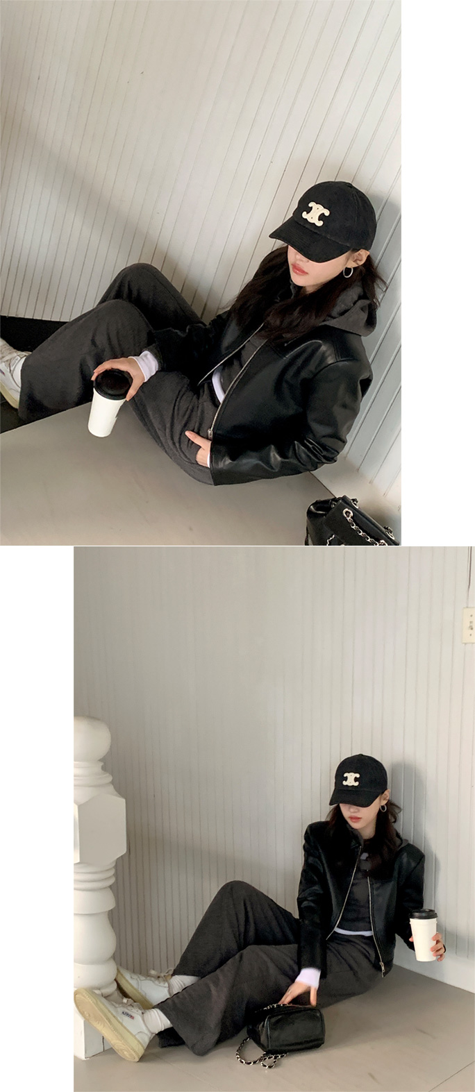 [기획특가/최저가] 비건 비스코스 레더 크롭 블루종 자켓 데이트룩,마실룩,나들이룩,데일리룩,출근룩,봄자켓,가죽자켓,레더자켓 jk2797 상세 이미지 59