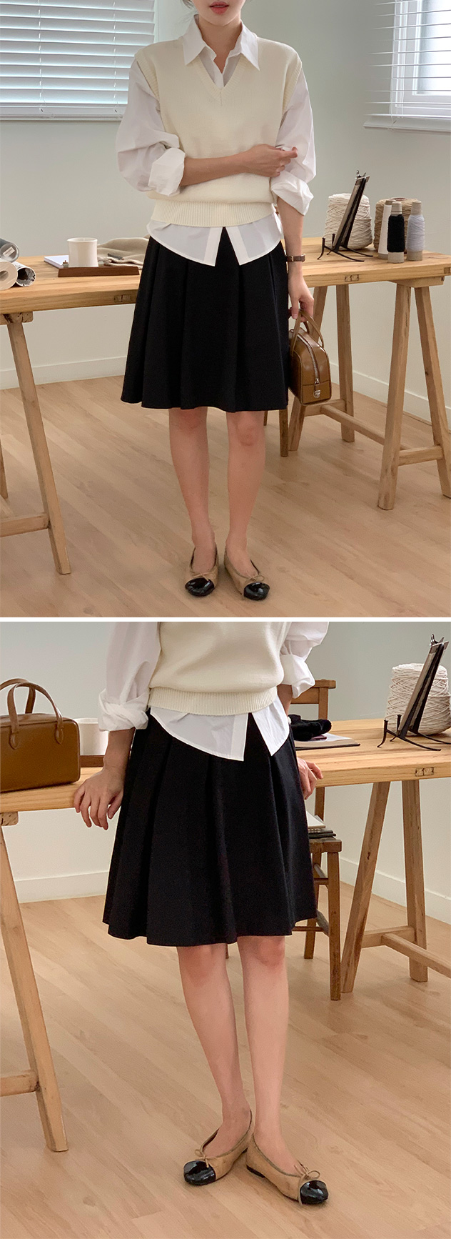 (컬러추가/허리밴딩/베스트셀러/미디버전) 리츠 플리츠 미디 스커트 치마 치마,봄옷 sk6808 벚꽃룩 상세 이미지 83