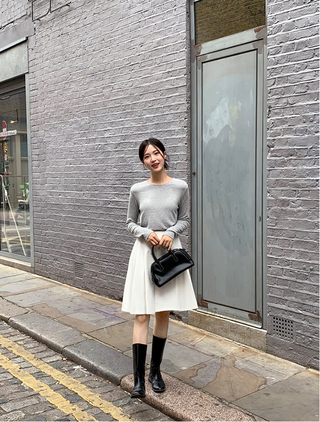 (컬러추가/허리밴딩/베스트셀러/미디버전) 리츠 플리츠 미디 스커트 치마 치마,봄옷 sk6808 벚꽃룩 상세 이미지 29
