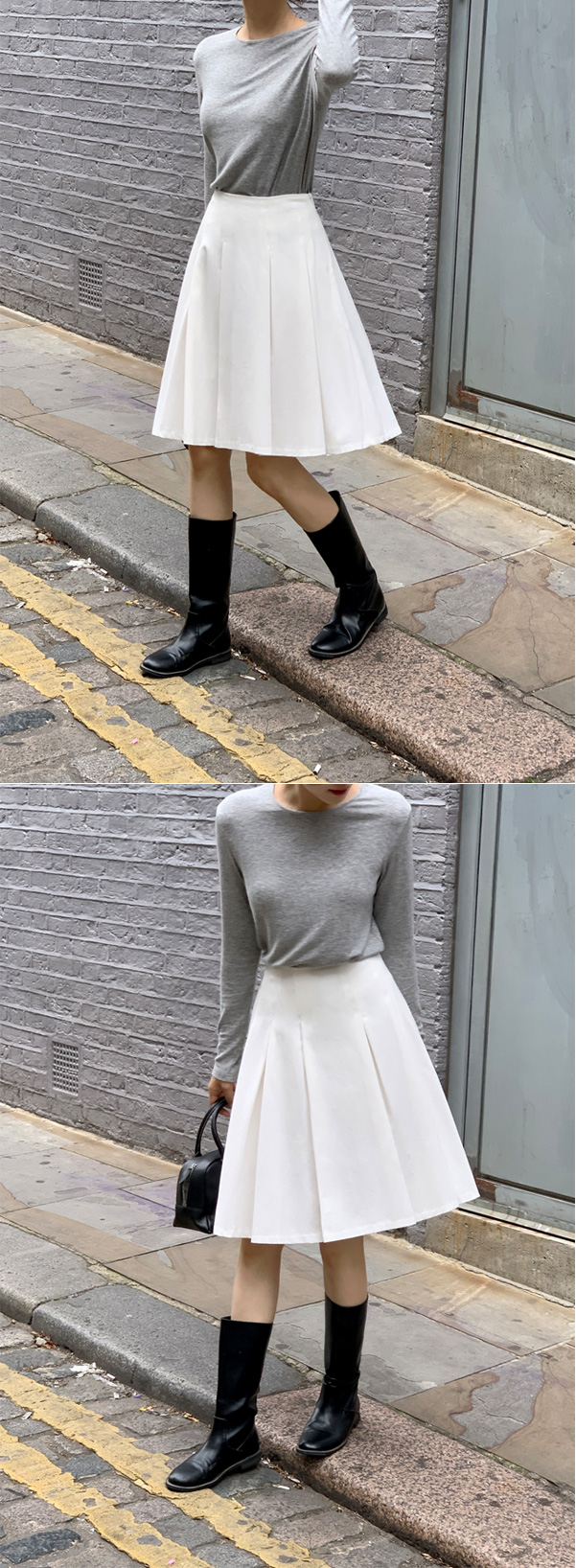 (컬러추가/허리밴딩/베스트셀러/미디버전) 리츠 플리츠 미디 스커트 치마 치마,봄옷 sk6808 벚꽃룩 상세 이미지 34