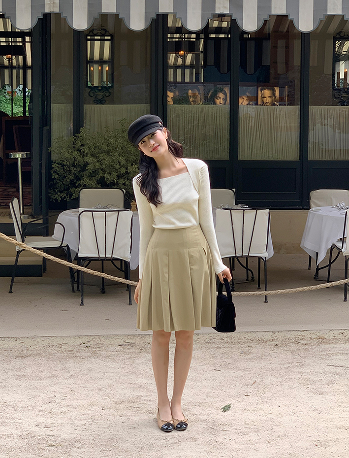 (컬러추가/허리밴딩/베스트셀러/미디버전) 리츠 플리츠 미디 스커트 치마 치마,봄옷 sk6808 벚꽃룩 상세 이미지 66