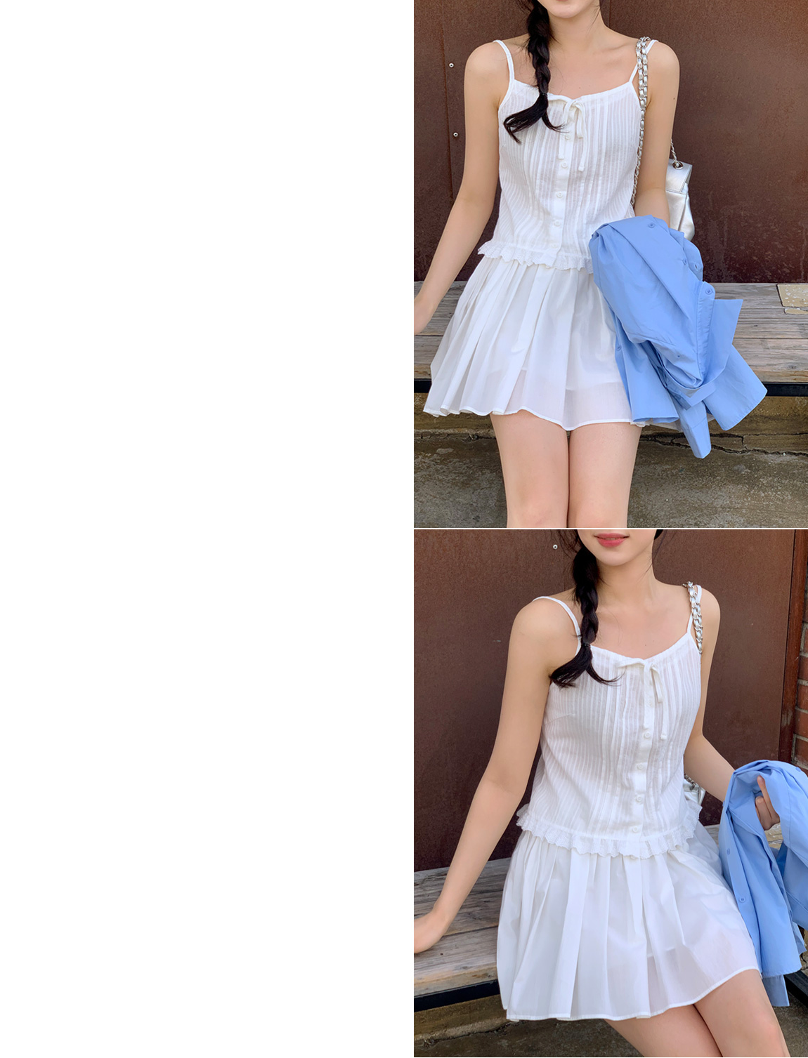 (뒷밴딩/러블리무드) 레빈 코튼 셔링 A라인 미니 스커트 sk6845 상세 이미지 14