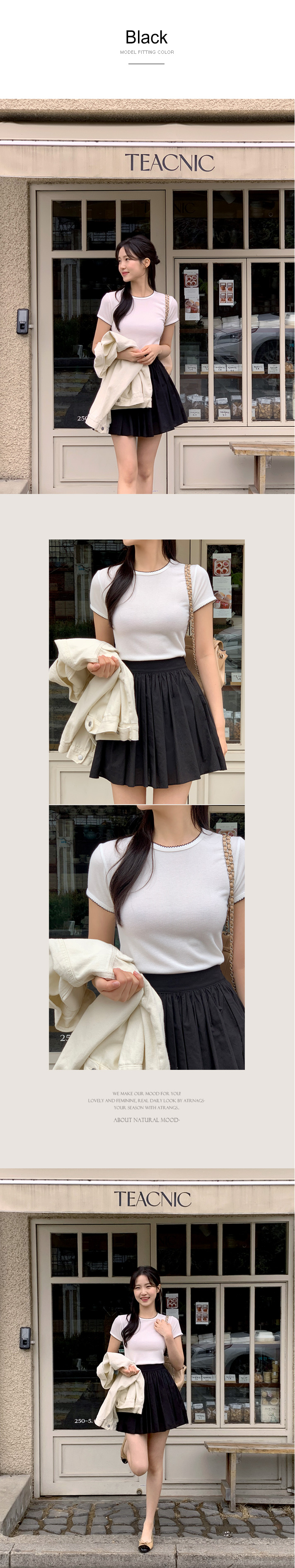 (뒷밴딩/러블리무드) 레빈 코튼 셔링 A라인 미니 스커트 sk6845 상세 이미지 20