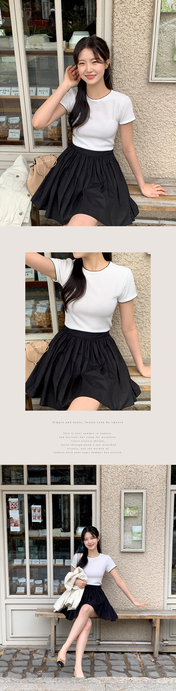 (뒷밴딩/러블리무드) 레빈 코튼 셔링 A라인 미니 스커트 sk6845 상세 이미지 28