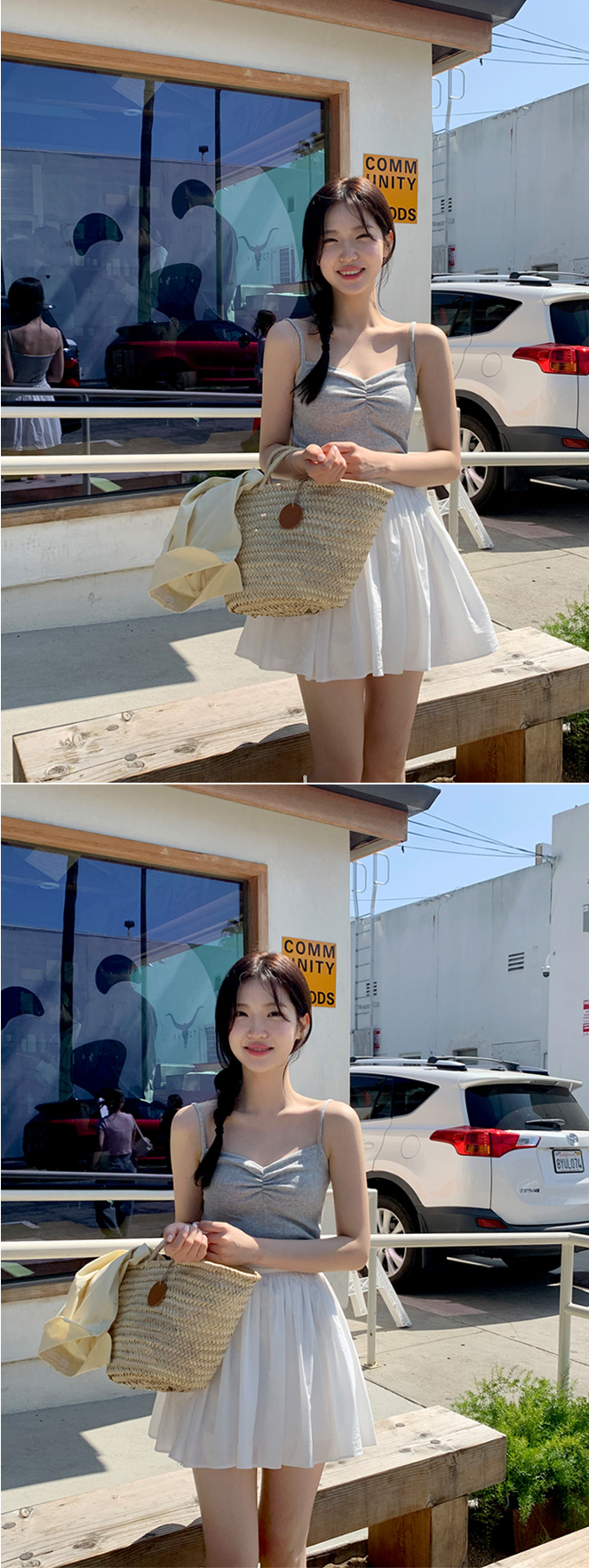 (뒷밴딩/러블리무드) 레빈 코튼 셔링 A라인 미니 스커트 sk6845 상세 이미지 47