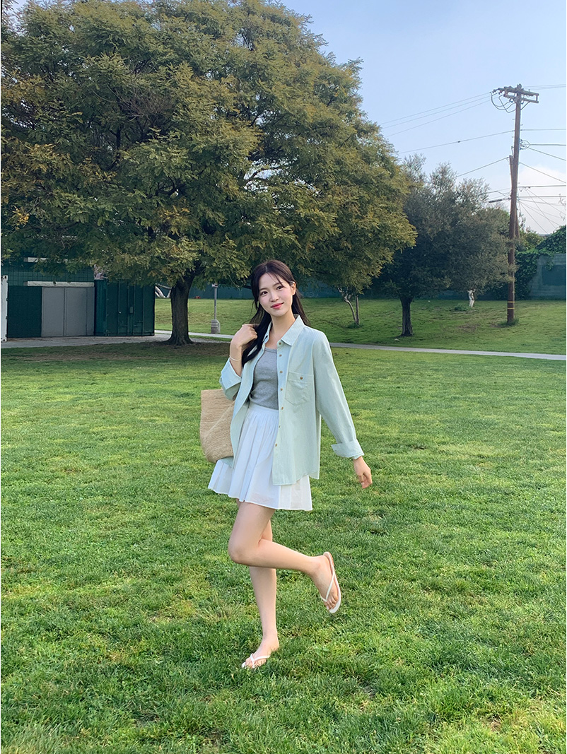 (뒷밴딩/러블리무드) 레빈 코튼 셔링 A라인 미니 스커트 sk6845 상세 이미지 99
